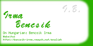 irma bencsik business card